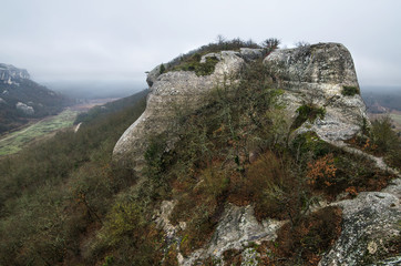 Cave town in the mountains