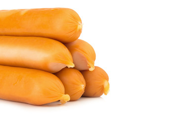 sausages group. pyramid. isolated on white background