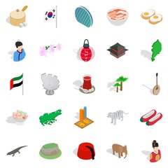 Spirit of Japan icons set. Isometric set of 25 spirit of japan vector icons for web isolated on white background