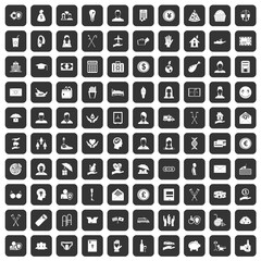 100 philanthropy icons set in black color isolated vector illustration