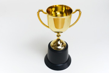 Trophy on white background,win concept.
