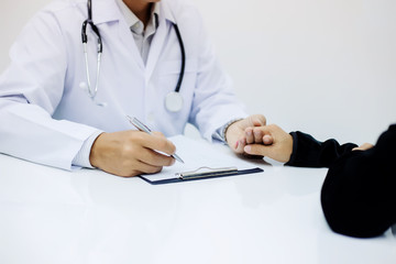 Fototapeta premium Doctor information and ask questions of illness of patients.
