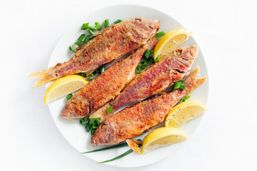 fried breaded fishes with lemon