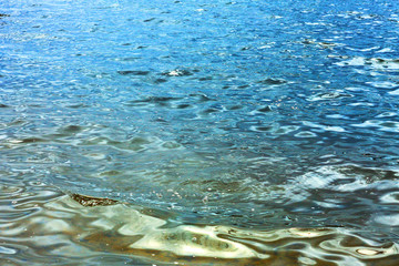 Sea blue water waves background