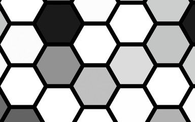 Black honeycomb with a gradient color. Isometric geometry. 3D illustration