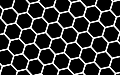 White honeycomb on a black background. Isometric geometry. 3D illustration