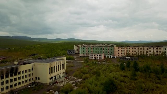 Kadykchan ghost town. Siberian ghost town built by gulag prisoners during World War II. Kolyma Magadan region