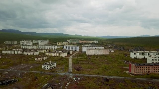 Kadykchan ghost town. Siberian ghost town built by gulag prisoners during World War II. Kolyma Magadan region