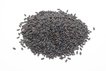 Arroz negro sobre fondo blanco