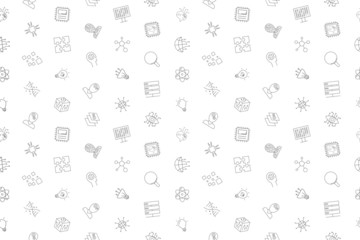 Vector Artificial Intteligence pattern. Artificial Intteligence seamless background