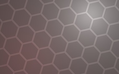 Honeycomb with color lighting, on a gray background. Perspective view on polygon look like honeycomb. Isometric geometry. 3D illustration