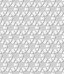 Fototapeta premium 3D white paper art Islamic geometry cross pattern seamless background