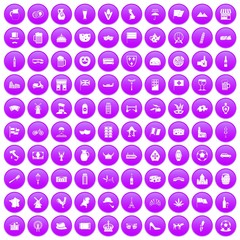 100 europe countries icons set in purple circle isolated on white vector illustration