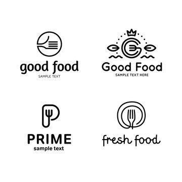 Vector Good Fresh Food Logo Set