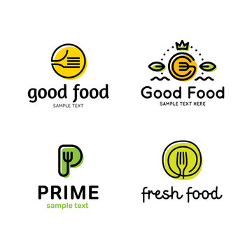 Vector Good Fresh Food Logo Set