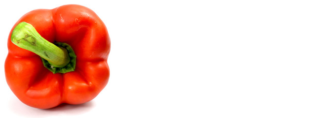 Paprika von oben mit Stiel isoliert saftige Farbe