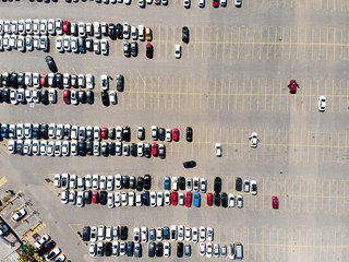 Aerial Drone View of Open Space Car Park