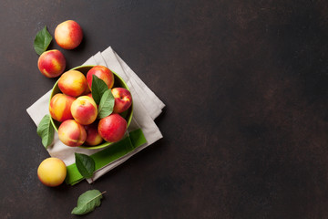Fototapeta na wymiar Fresh ripe peaches