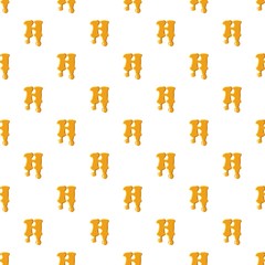 Letter H from honey pattern seamless repeat in cartoon style vector illustration