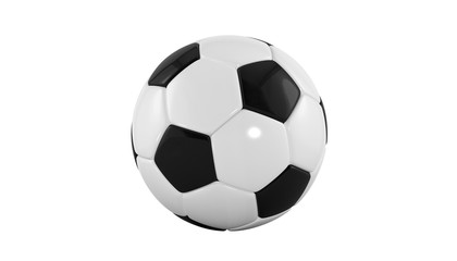 Obraz premium Realistic soccer ball or football ball on white background. 3d Style Ball isolated on white background. 3d rendering