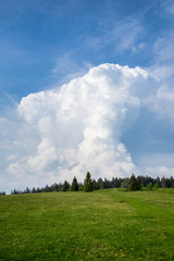 Obraz na płótnie Canvas Germany, Remote black forest landscape and thunderstorm cloud