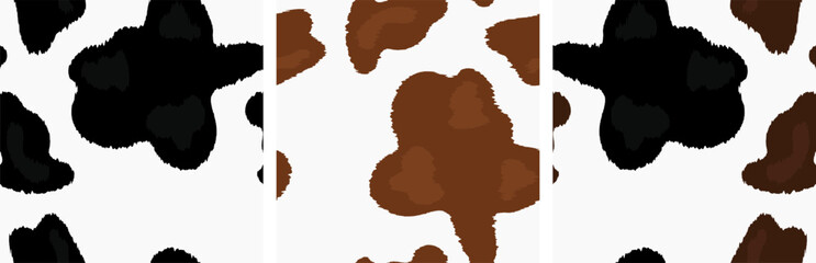 Set of Vector Seamless with Different Cow's Skin