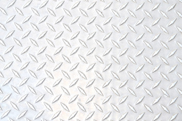White silver industrial wall diamond steel pattern background