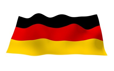 Flag of Germany. Wide format 3D illustration. State symbol of the Federal Republic of Germany. 3D rendering