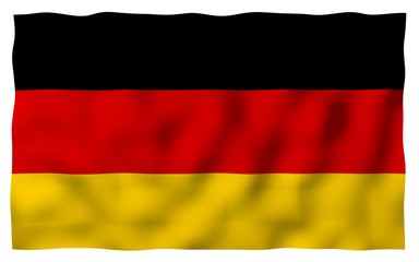 Flag of Germany. Wide format 3D illustration. State symbol of the Federal Republic of Germany. 3D rendering
