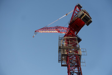 low angle of high elevation building crane