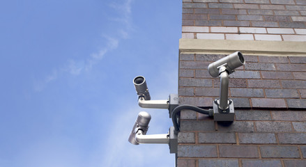 Outdoor building corner surveillance camera