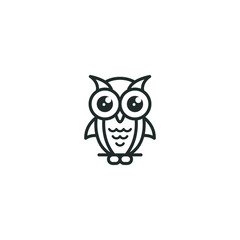 owl logo modern outline minimalist download template vector graphic