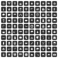 100 star icons set in black color isolated vector illustration