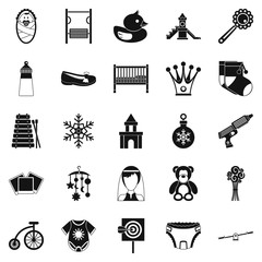 Nursery icons set. Simple set of 25 nursery vector icons for web isolated on white background