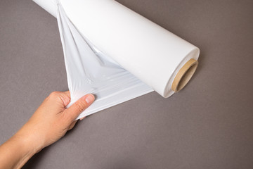 The hand pull Polythene pallet film, wrap