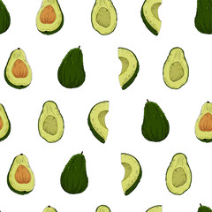 Avocado seamless pattern, vector