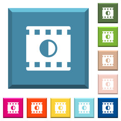 Movie contrast white icons on edged square buttons