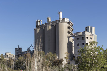 Fototapeta na wymiar partial view of a cement factory in Sagunto, Spain, Valencia