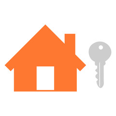 house key. vector unlock house isolated. mortgage property illustration