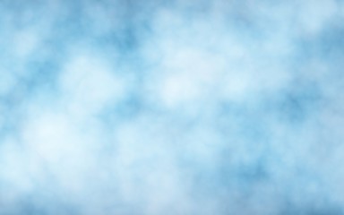 Background of abstract white color smoke isolated on blue color background. The wall of white fog. 3D illustration