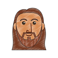 Jesuschrist face cartoon vector illustration graphic design