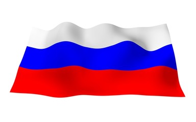 Waving flag of the Russian Federation. The National. State symbol of the Russia. 3D illustration