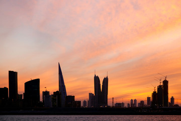 Bahrain skyline during sunset