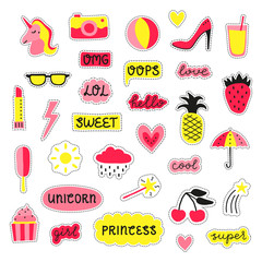 Collection of girly pop stickers.