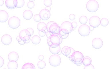 Light pastel colored background with pink bubbles. Wallpaper, texture pink balloons. 3D illustration