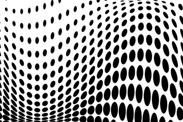 Wave Halftone background. Abstract Pattern in pop art style. Vintage, retro backdrop. Futuristic panel Vector illustration 