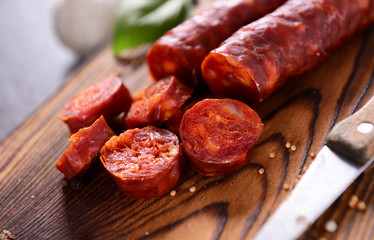 Traditional spanish sausage - chorizo