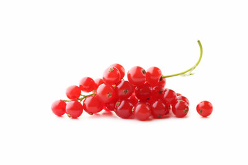 Red currants isolated on white background