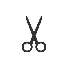 Scissors icon. Vector illustration, flat design.