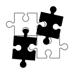 Jigsaw pieces isolated vector illustration graphic design